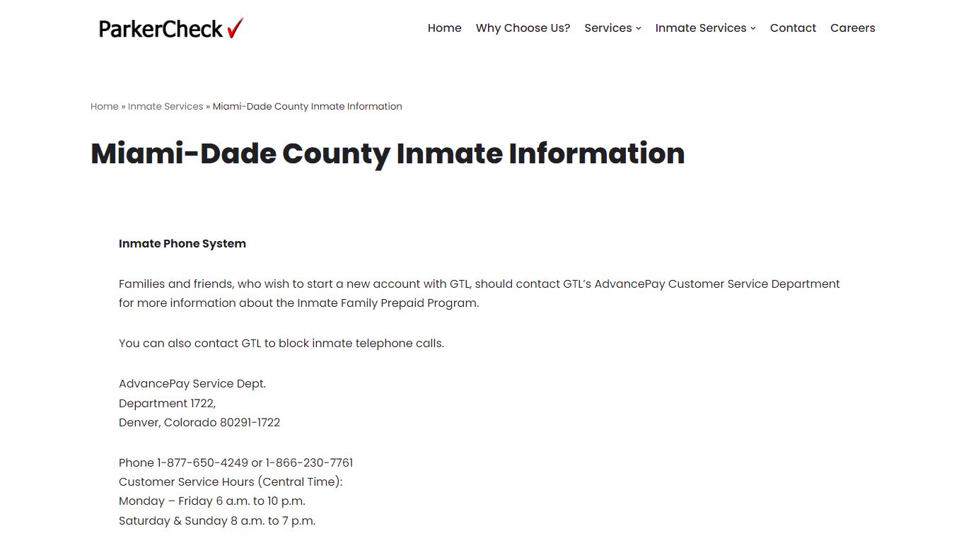 Miami-Dade County Inmate Information - Parkercheck.com